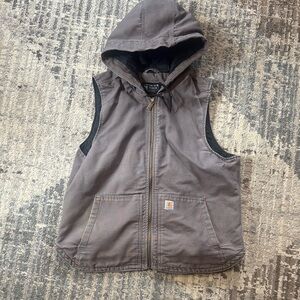 Women’s Carhartt Gray Hooded Quilted Work Vest